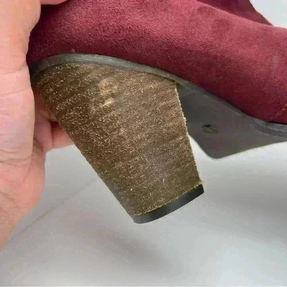 Cato Maroon Suede like Fabric Ankle Boots 
Size 7 - Picture 3 of 14